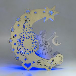 Ay Ahşap Gece lambası